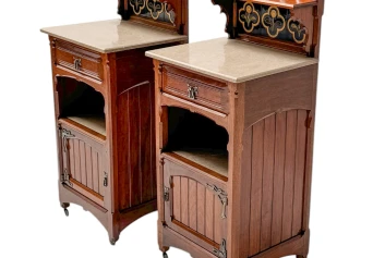 Two Arts & Crafts Nightstands by Gustave Serrurier-Bovy, 1900s